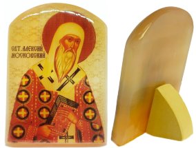 Именная икона из селенита "Святитель Алексий Московский" 