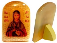 Именная икона из селенита "Святая Мелания"