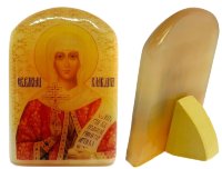 Именная икона из селенита "Святая мученица Клавдия"