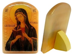 Икона из селенита "Калужская Богоматерь" 