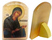  Именная икона из селенита "Святая Моника"