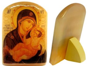 Икона из селенита "Муромская икона Божией матери" 