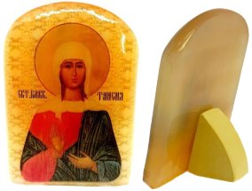 Именная икона из селенита "Святая Таисия" 