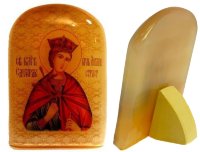 Именная икона из селенита "Святой Эдуард"