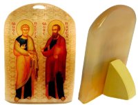 Икона из селенита "Святые апостолы Петр и Павел"