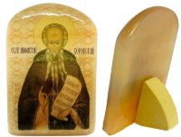Именная икона из селенита "Преподобный Пафнутий Боровский"