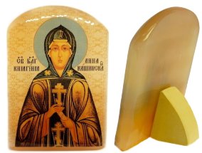 Именная икона из селенита "Святая Анна Кашинская" 