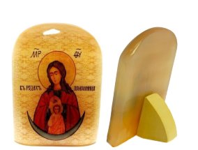Малая икона из селенита 50*35 "Божией Матери В Родах Помощница" 