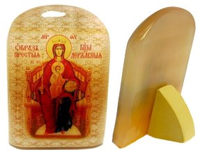 Икона из селенита "Божией Матери Державная" 