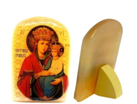 Малая икона из селенита 50*35 "Икона Богородицы Споручница грешных" 