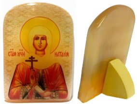 Именная икона из селенита "Святая Мученица Наталья" 