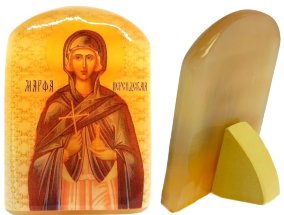 Именная икона из селенита "Святая марта Марфа" 