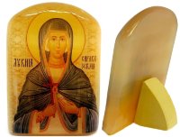 Именная икона из селенита "Святая мученица Лукия Сиракузская"