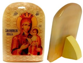 Икона из селенита "Божией Матери Самонаписавшаяся" 