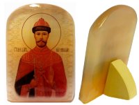 Именная икона из селенита "Святой Царь Николай"