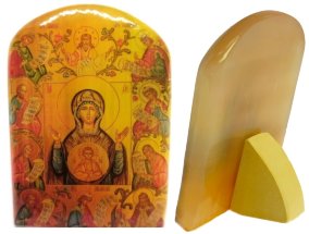Икона из селенита "Божией Матери Курская Коренная" 