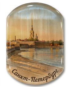 Магнит из камня селенит "Санкт‑Петербург" 8 
