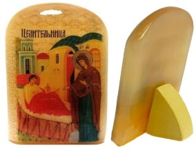 Икона из селенита "Божией Матери Целительница" 