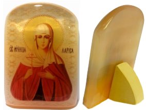 Именная икона из селенита "Святая Мученица Лариса" 