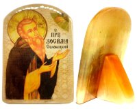  Именная икона из селенита "Преподобный Зосима Соловецкий"