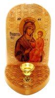 Икона с подсвечником из селенита"Божией Матери Избавительница"