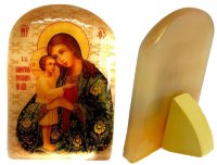 Икона из селенита с подставкой"Взыскание погибших"