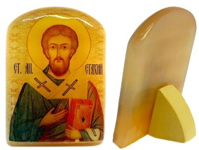 Именная икона из селенита "Святой Стахий Апостол" (Станислав) 