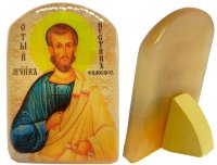 Именная икона из селенита "Святой Мученик Иустин Философ"