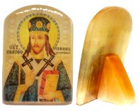 Именная икона из селенита "Святитель Иоасаф Белгородский"