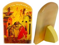 Икона из селенита с подставкой "Возвращение блудного сына"