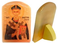 Именная икона из селенита "Святитель Мартин Милостивый, епископ Турский"