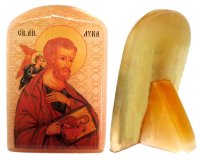 Именная икона из селенита "Святой апостол и евангелист Лука"