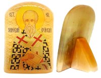 Именная икона из селенита "Св. Зиновий епископ Егейский"