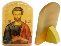 Именная икона из селенита "Икона апостола Иакова Алфеева" (Яков)