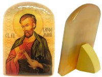 Икона из селенита с подставкой "Апостол Варфоломей"