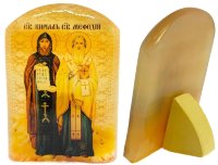 Именная икона из селенита "Святые Кирилл и Мефодий"