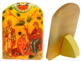 Икона из селенита "Божией Матери Беседная" 
