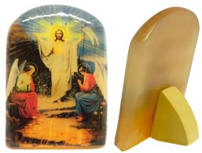 Икона из селенита с подставкой "Воскресение Иисуса Христа" 