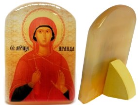 Именная икона из селенита "Святая Ираида" 