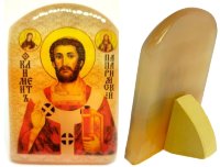 Именная икона из селенита "Святой Климент, папа Римский"