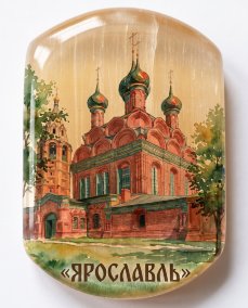 Магнит из камня селенит " Ярославль " №5 