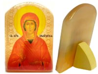 Именная икона из селенита "Святая преподобная Поликсения"