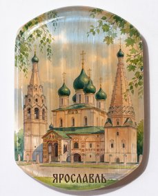 Магнит из камня селенит " Ярославль " №7 
