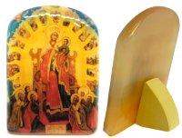 Икона из селенита с подставкой "Божией Матери Звезда Пресветлая"