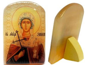 Именная икона из селенита "Святая Мученица Зоя" 