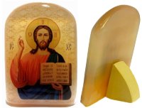 Икона из селенита с подставкой "Спаситель Иисус Христос"