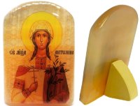 Именная икона из селенита "Святая Антонина"