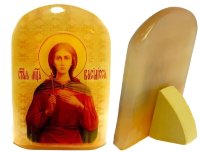 Именная икона из селенита "Святая Василиса"