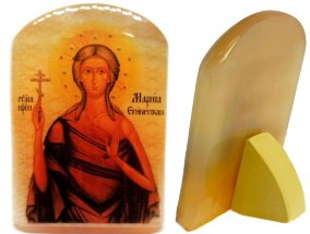 Именная икона из селенита "Святая Мария Египетская" 
