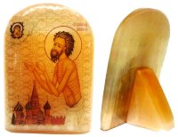 Именная икона из селенита "Св. Василий Блаженный"